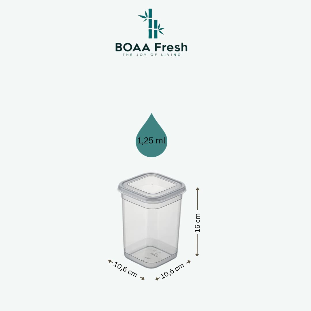 BOAA Fresh Vorratsdosen Set mit Deckel 6 Stück, 1250 ml