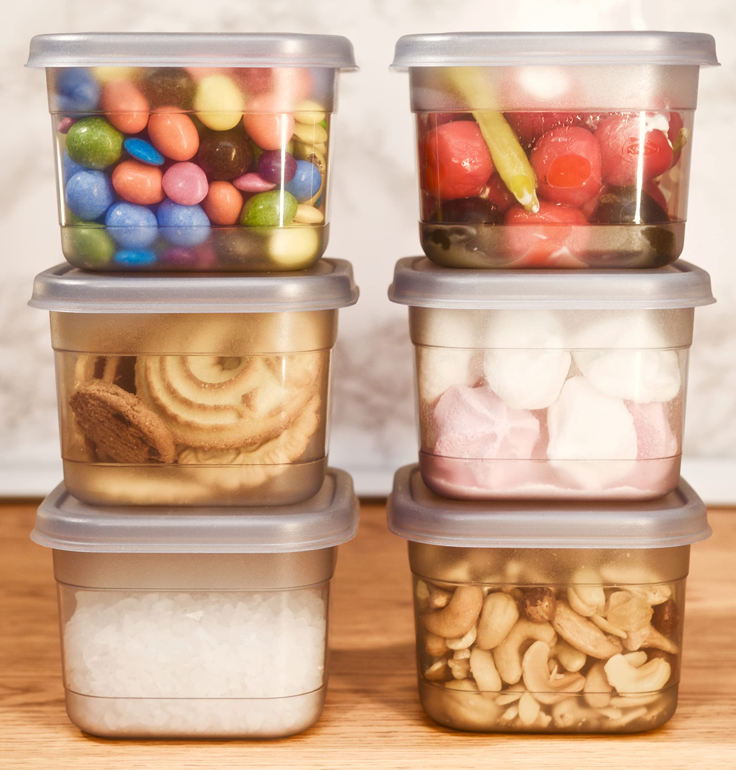  idea-station Vorratsdosen mit Deckel 12 x 250 ml - anthrazit -  stapelbares Frischhaltedosen Set - perfekt als Snackbox für Kinder oder  Gefrierdosen einsetzbar